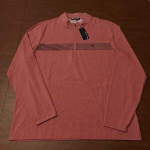 Travis Mathew Sunset Serenade Golf Pullover 1/4 Zip Heather Red Men's Size XL